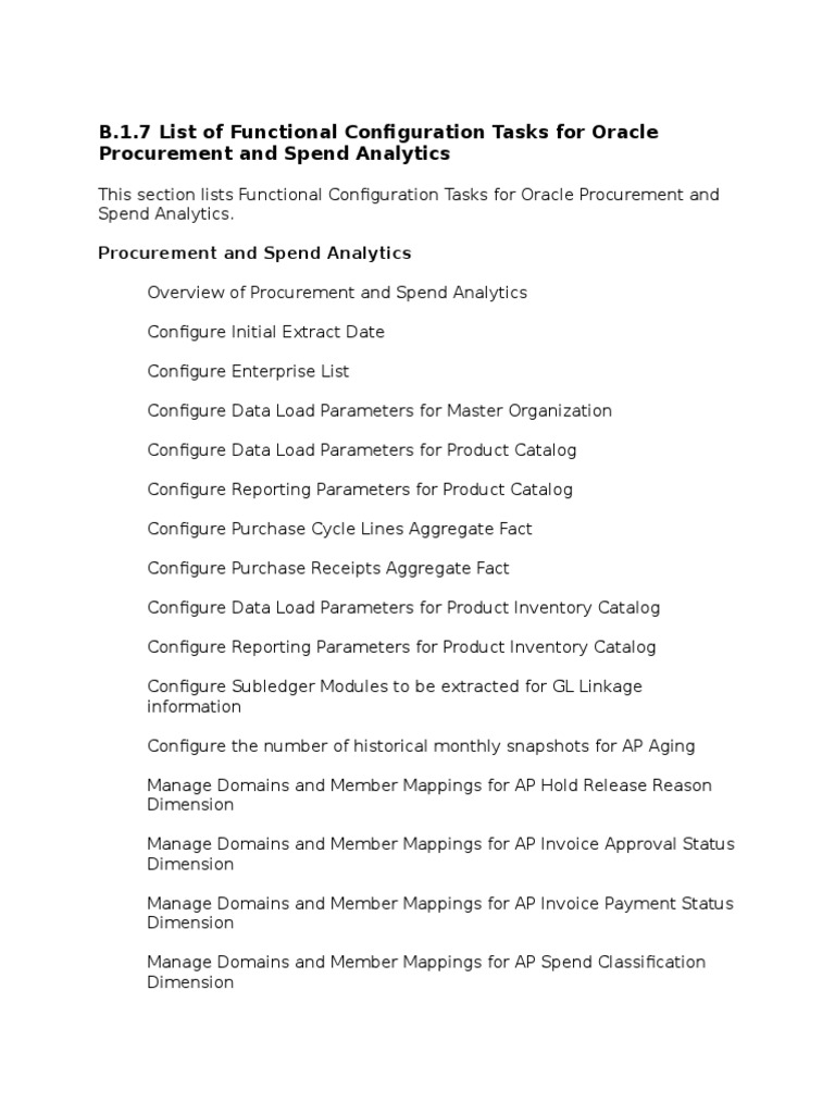 Functional Configuration of Procurement and Spend Analytics | PDF ...