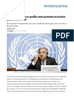 Antonio Guterres Se Perfila Como Próximo Secretario General de La ONU - Internacional - EL PAÍS