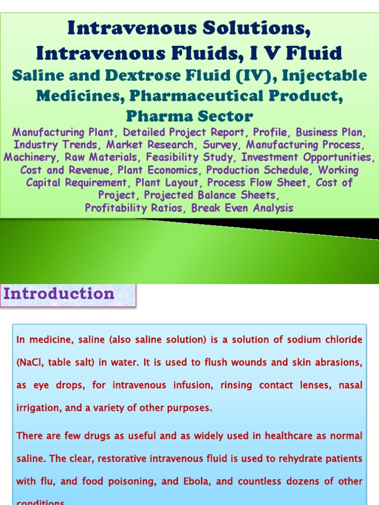 Intravenous Solutions, Intravenous Fluids, I V Fluid, Saline and