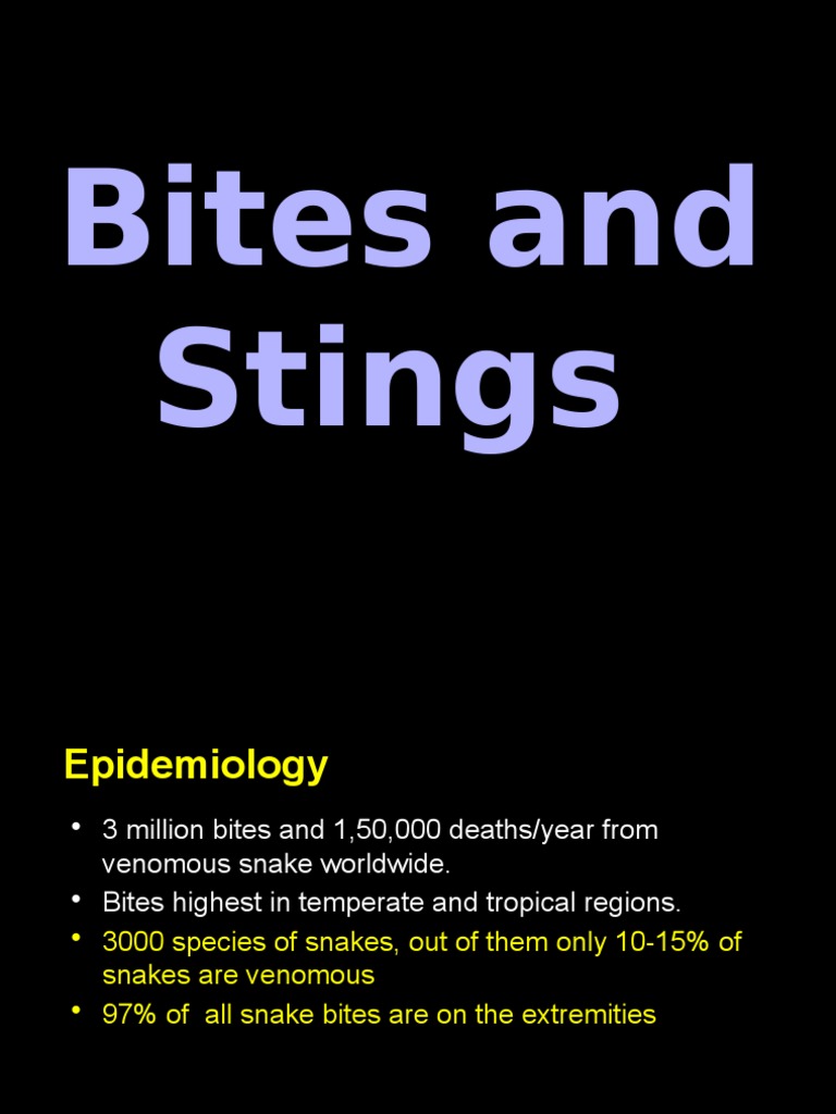 A Comprehensive Guide to Snake and Insect Bites: Epidemiology, Clinical