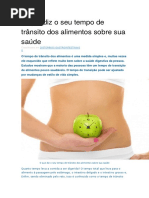 O Que Diz o Seu Tempo de Trânsito Dos Alimentos Sobre Sua Saúde
