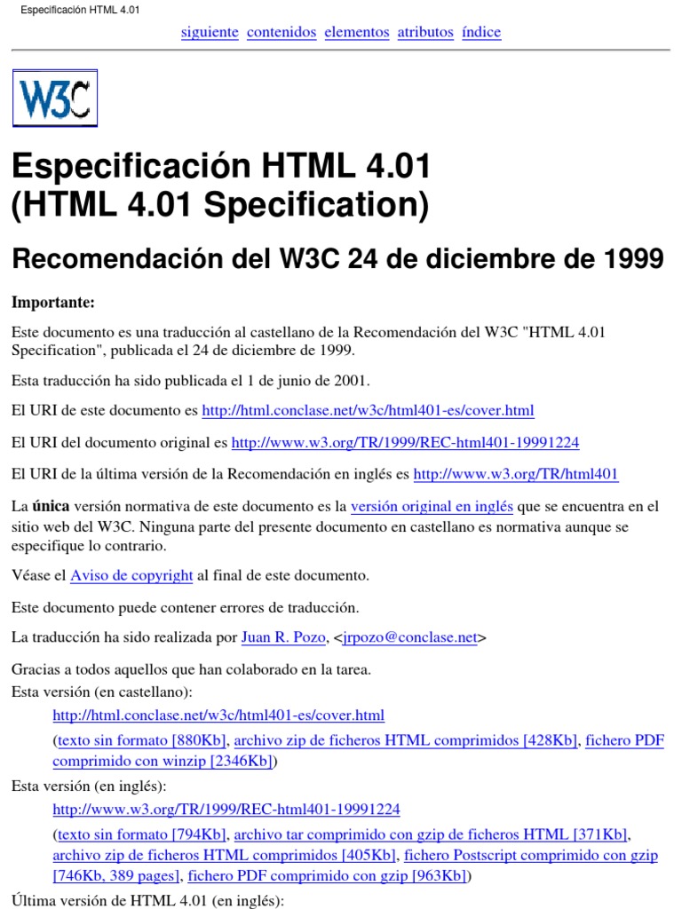 Manual HTML 4 0 1 | PDF