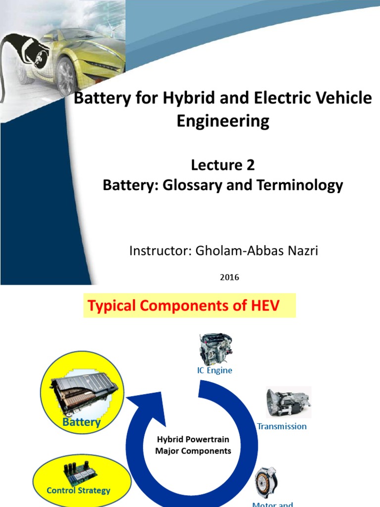 Lecture 2 Battery Glossary and Definitions S16 PDF Battery