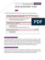 Criterios de Calificación - 4ºeso