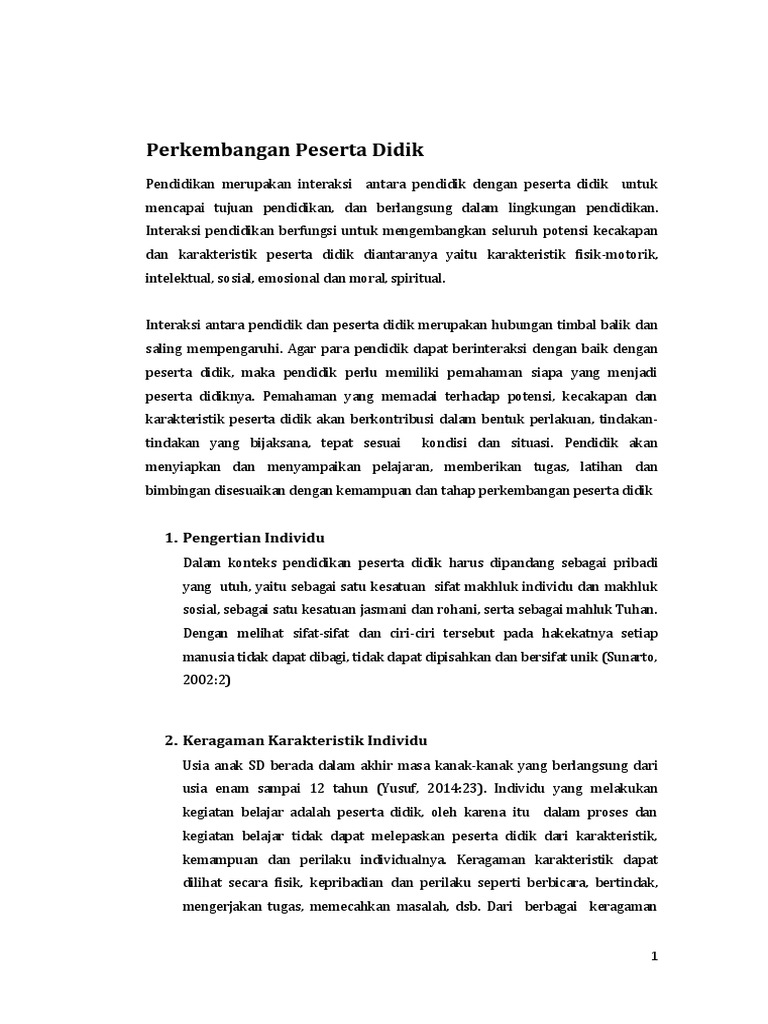 Perkembangan Peserta Didik