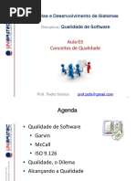 Unibratec - ADS - QSw - 03 - Conceitos de Qualidade