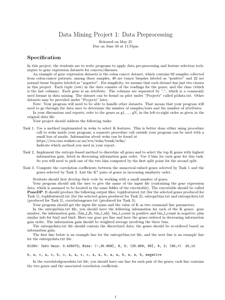 CS 7720 Data Mining (Dragged) | PDF | Text File | Biopsy
