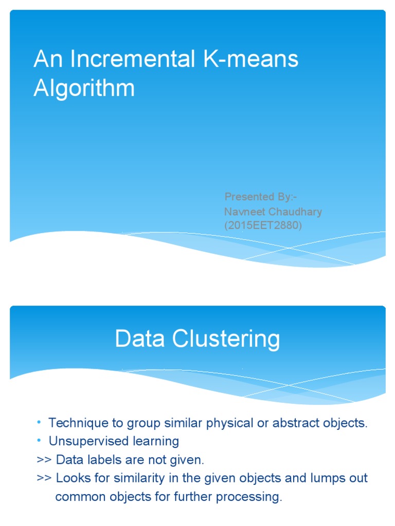 An Incremental K-Means Algorithm | PDF | Cluster Analysis | Algorithms ...
