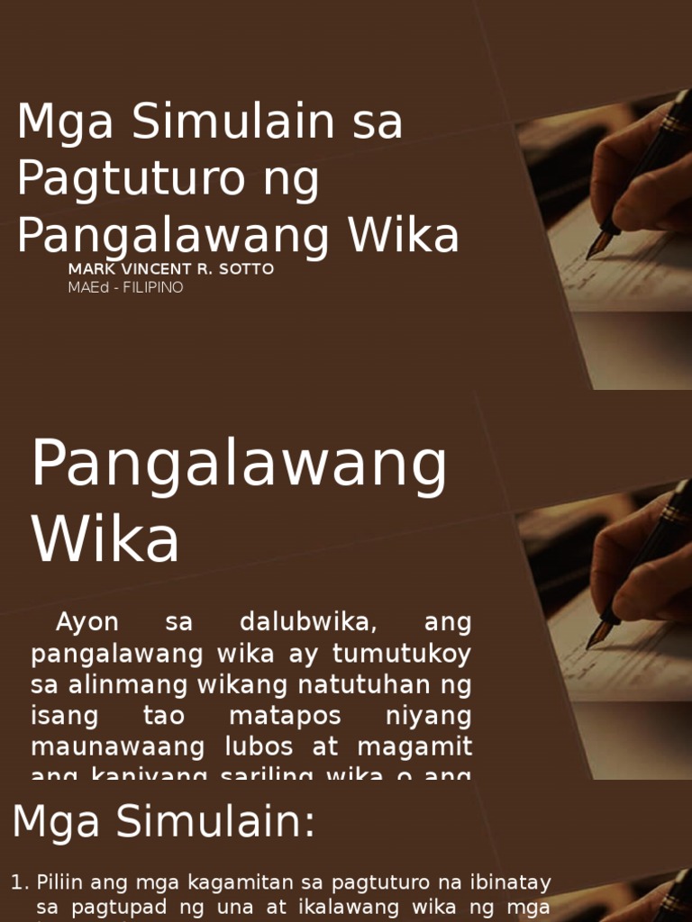 Mga Simulain sa Pagtuturo ng Pangalawang Wika