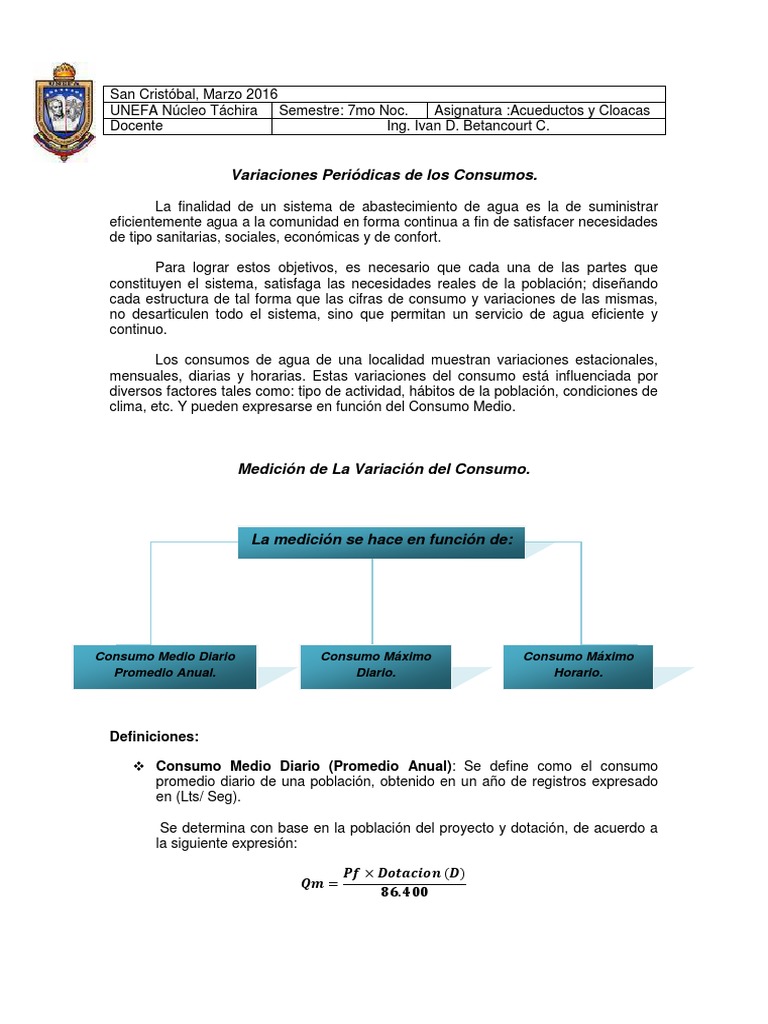 Consumo Diario de Agua: Análisis y Variaciones | PDF | Consumo ...