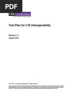 Ctia Test Plan for Lte Interoperability