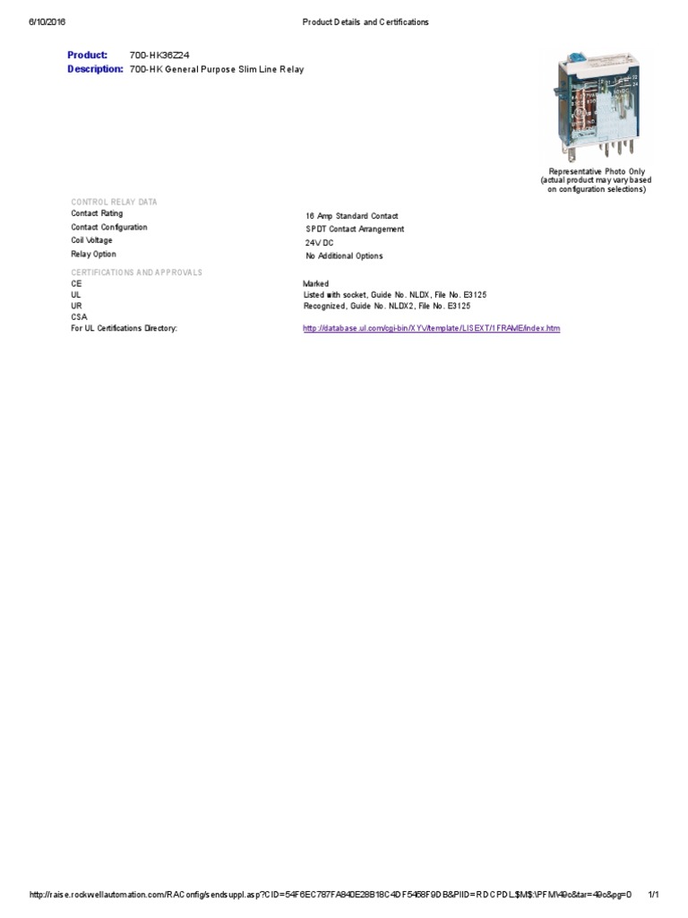 Product: Description:: Control Relay Data | PDF