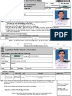 Roll Number 625600: Name of Exam: Ras Comb Comp Pre Exam 2016