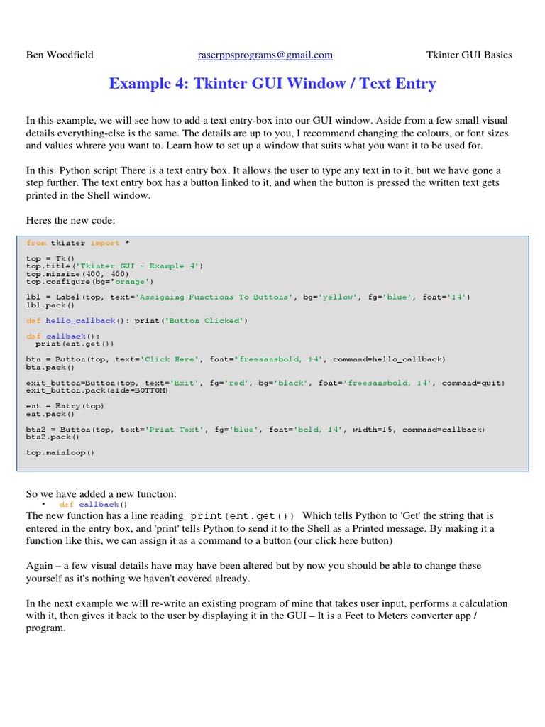 Tkinter GUI Lesson4 | PDF