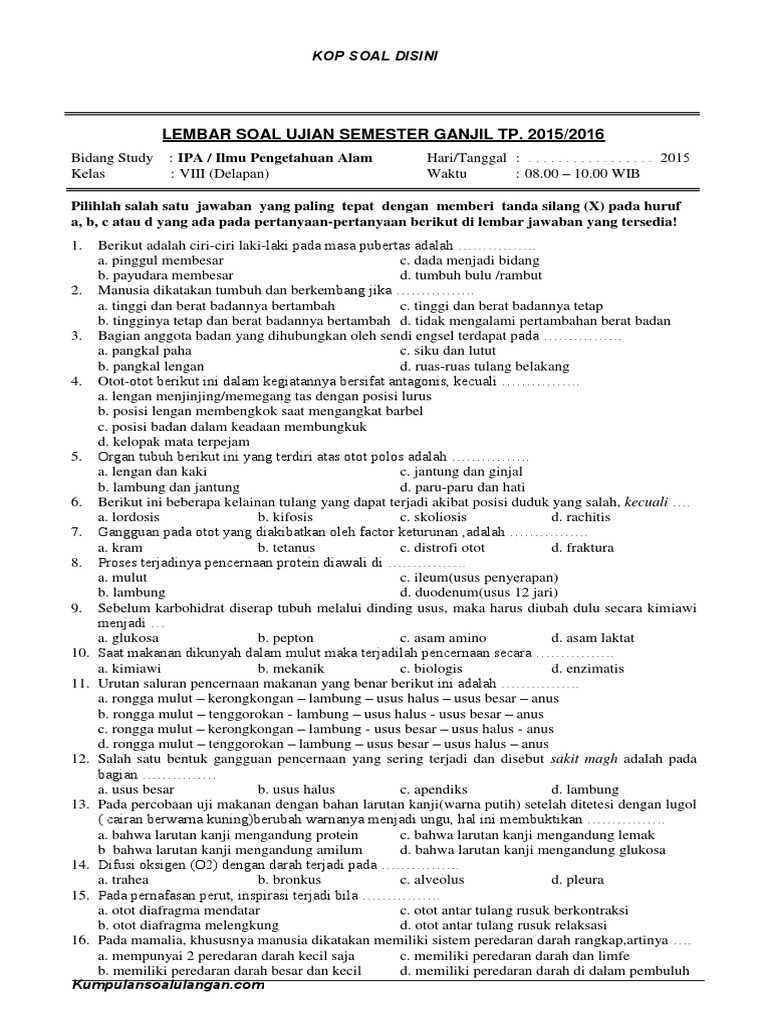 Soal essay ipa kelas 8 semester 1 04 image