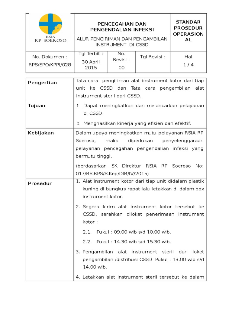 Dokumen - Tips - Spo Alur Pengiriman Alat Instrumen Kotor Dari Tiap ...