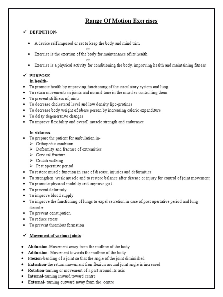 Range of Motion Exercise | Anatomical Terms Of Motion | Musculoskeletal ...