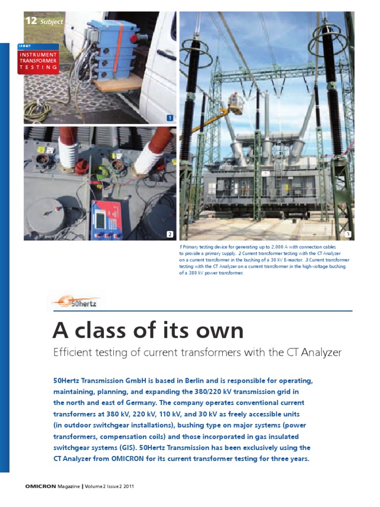 50Hertz's Efficient CT Testing with OMICRON | PDF | Power Engineering ...