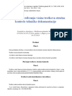 Pravilnik o Utvrdjivanju Visine Troskova Strucne Kontrole Tehnicke Dokumentacije