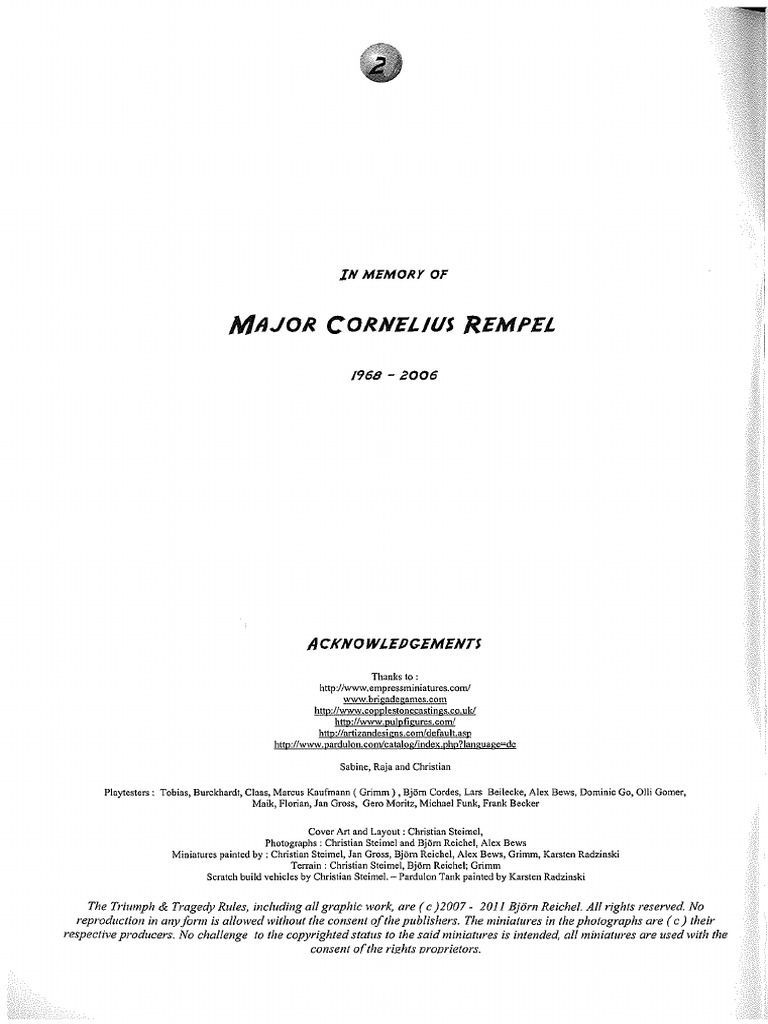 Triumph and Tragedy Rulebook | PDF