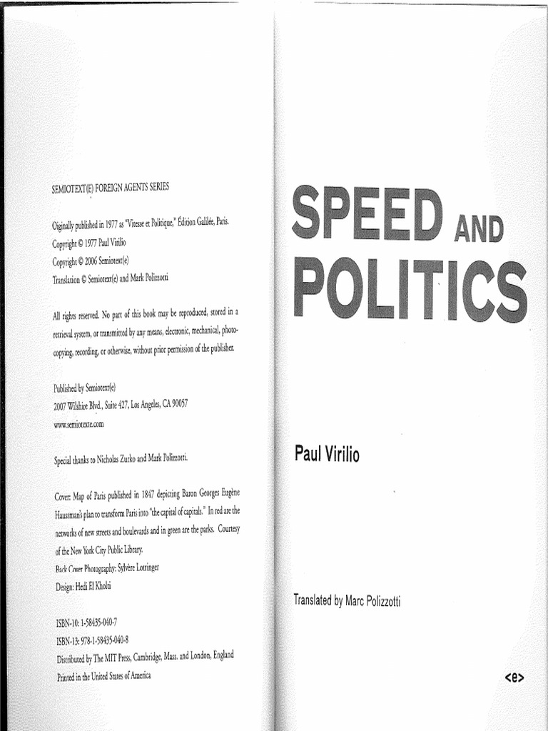 Virilio Speed and Politics PDF