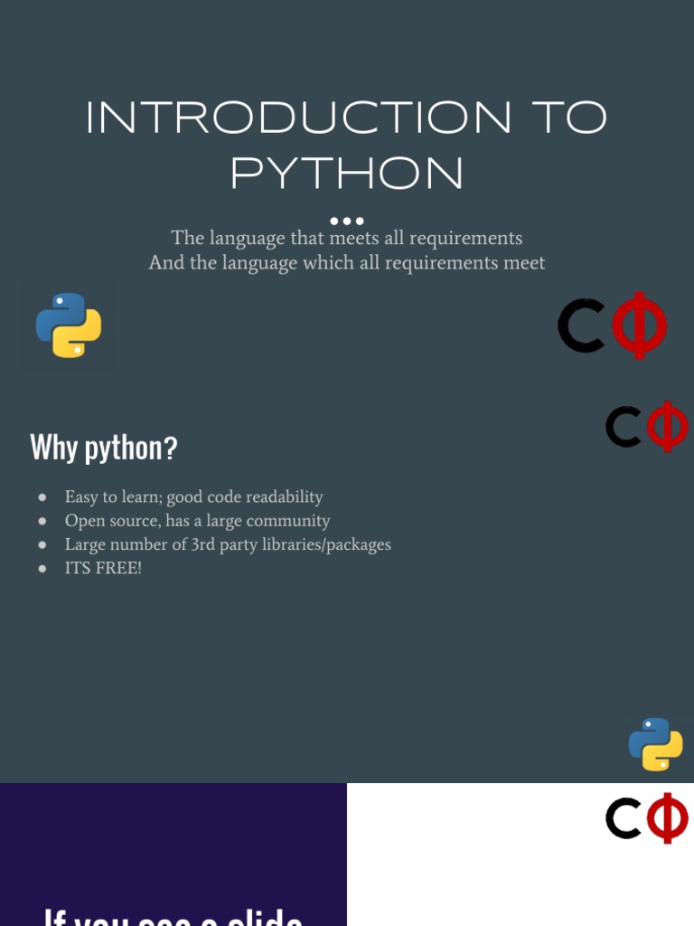 Introduction To Python | PDF | C (Programming Language) | Python ...