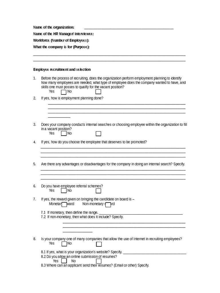 Employee Recruitment and Development Survey | PDF | Recruitment ...