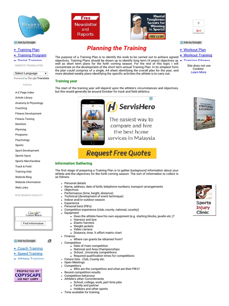 Planning The Short and Long Term Training Program | PDF | Track And ...