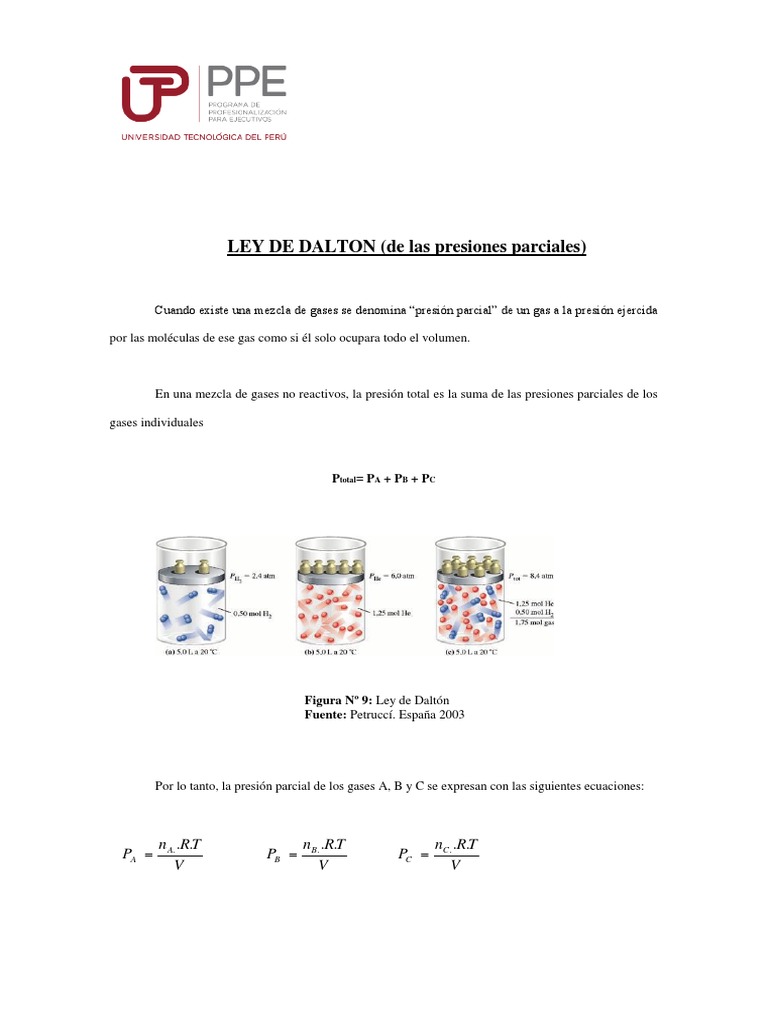 LEY de DALTON y Peso Molecular 661 | PDF | Gases | Mole (Unidad)