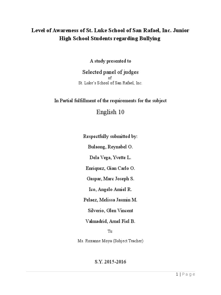 Bullying survey thesis 07 picture