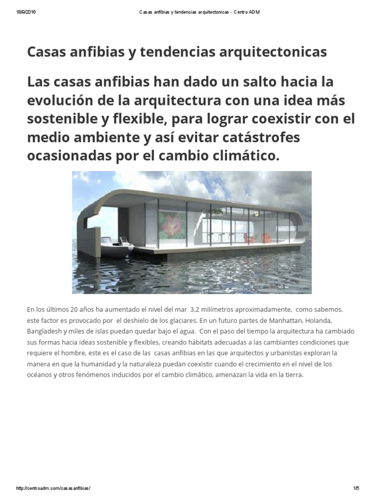 Casas Anfibias: Innovación Sostenible | PDF | Cambio climático ...