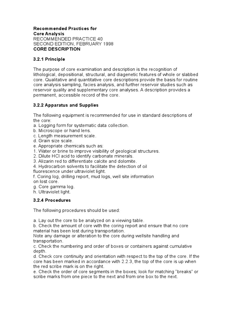 Core Analysis Best Practices Guide | PDF | Drilling | Earth Sciences