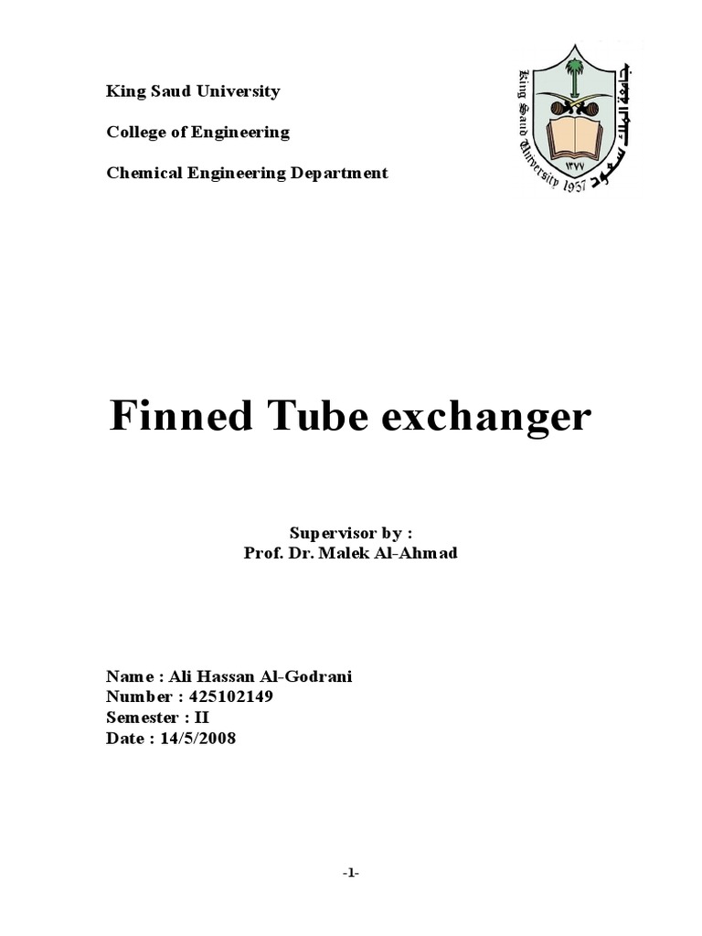 Finned Tube Heat Exchanger Analysis | PDF | Heat Exchanger | Heat Transfer