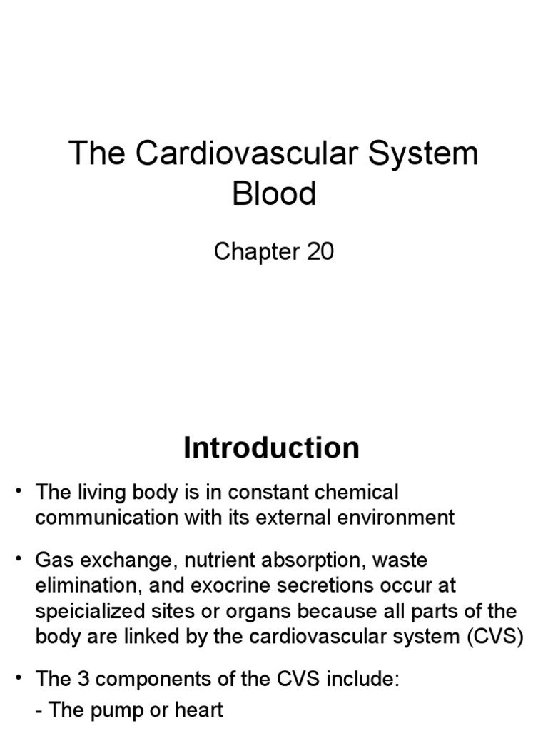 The Cardiovascular System Blood | PDF | White Blood Cell | Heart