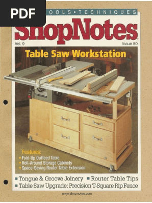 Shopnotes 50 Vol 09 Table Saw Workstation Pdf Screw