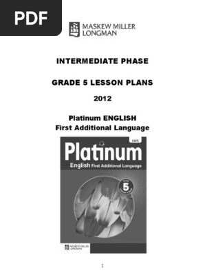 Platinum English FAL Grade 5 Lesson Plans