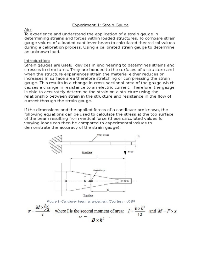 Thermodynamics Strain Gauge Experiment PDF Accuracy And Precision