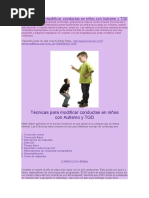 Técnicas Para Modificar Conductas en Niños Con Autismo y TGD