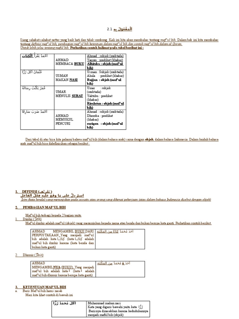 Contoh Isim Maf Ul Dalam Al Qur An Temukan Contoh