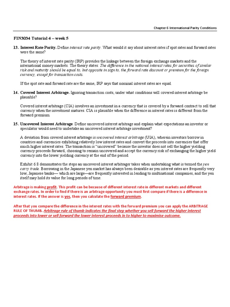 Chap 6 Problems Arbitrage Exchange Rate - 