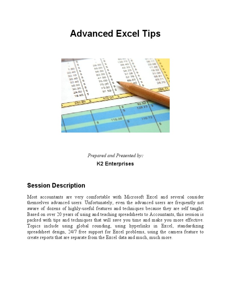 Advanced Excel Tips | PDF