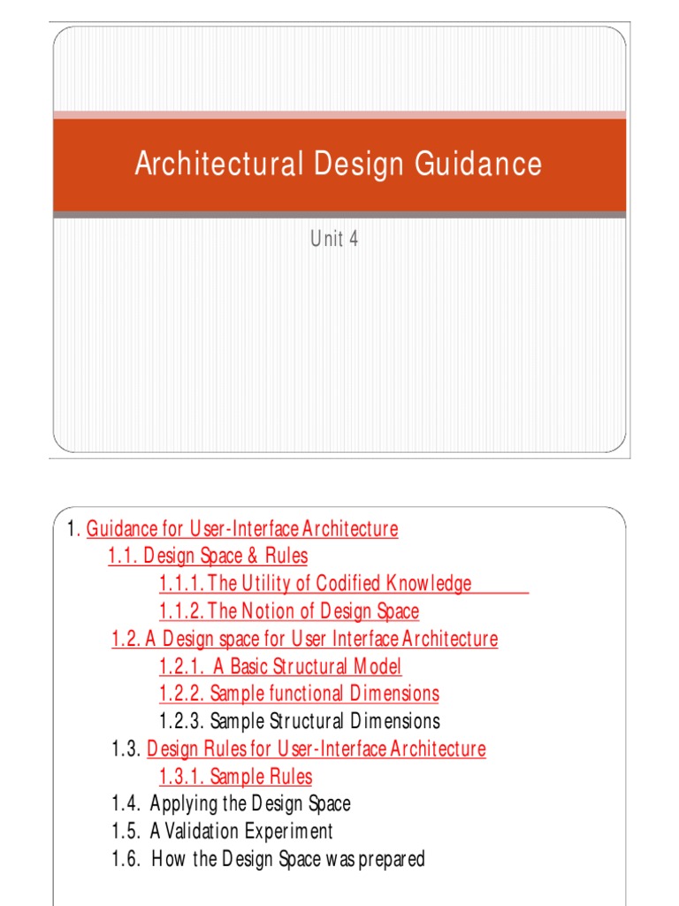 Architectural Design Guidance: Unit 4 | PDF | User Interface ...