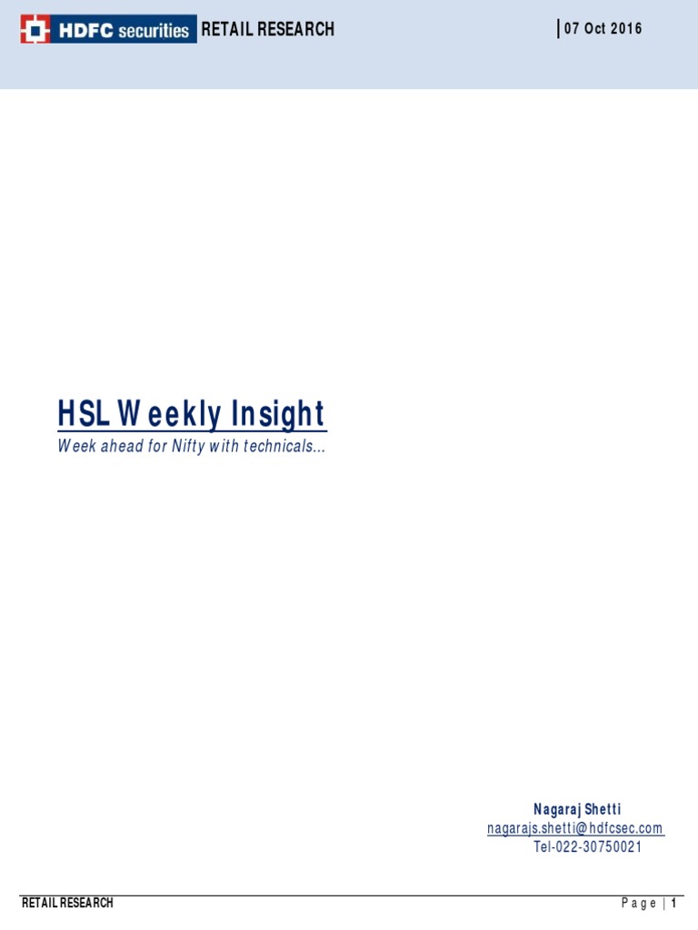 HSL Weekly Insight Retail Research PDF Financial Analyst