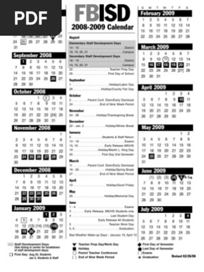 2008 2009 Calendar | PDF | Holidays | Observances