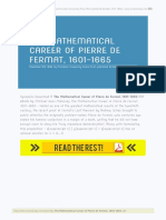 The Mathematical Career of Pierre de Fermat 1601 1665