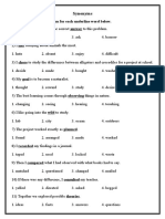 Synonyms Antonyms Worksheet