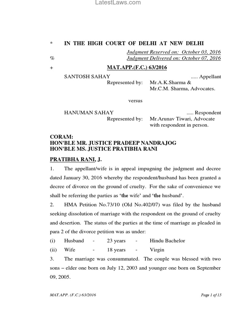 High Court Divorce Judgment Overview | PDF | Marriage | Wife