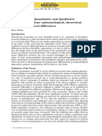 Comparison of Quantitative and Qualitative Research Traditions: Epistemological, Theoretical, and Methodological Differences