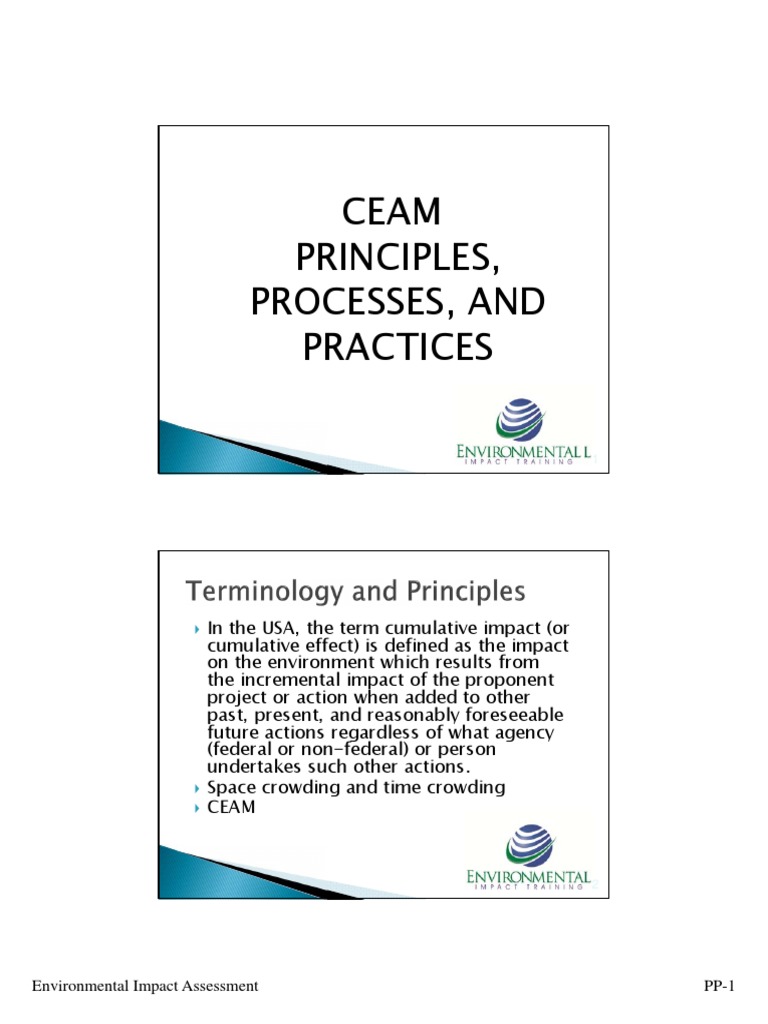CEAM Principles in Environmental Assessment | PDF | Environmental ...