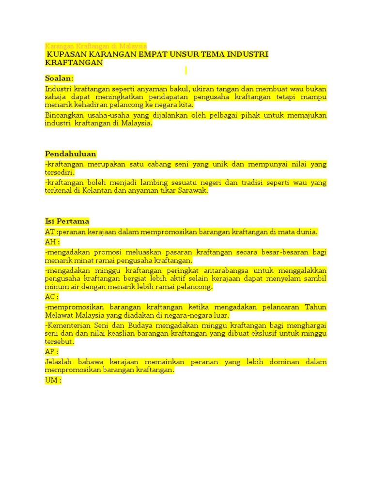 Karangan Kraftangan Di Malaysia Pdf